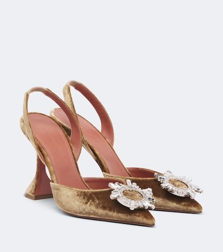 Escarpins slingback Begum en velours - Amina Muaddi - Modalova