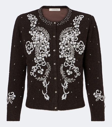 Cardigan en laine mélangée à perles - Jacques Wei - Modalova
