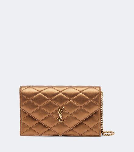 Portefeuille à chaîne Paris en cuir métallisé - Saint Laurent - Modalova