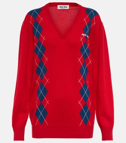 Pull oversize Argyle en cachemire - Miu Miu - Modalova