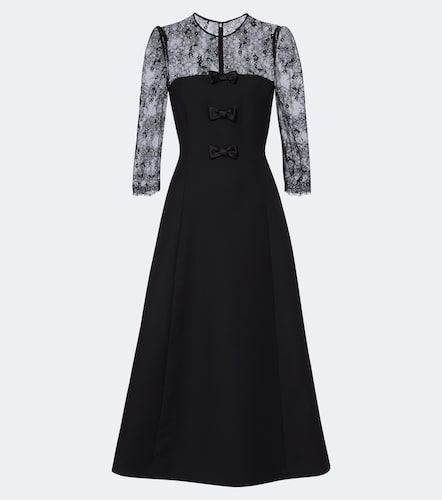 Robe midi Crêpe Couture à dentelle - Valentino Garavani - Modalova