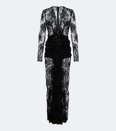 Robe longue en dentelle de coton mélangé - Dolce&Gabbana - Modalova