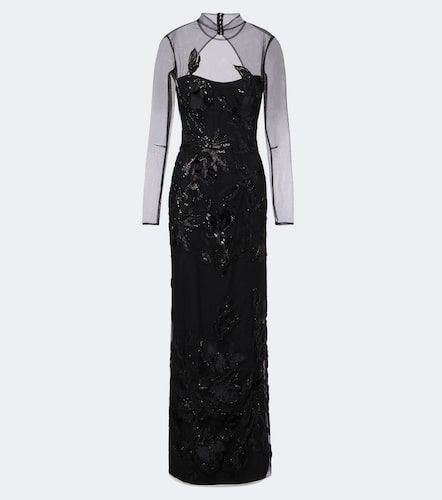 Robe longue Syndia à ornements - Costarellos - Modalova