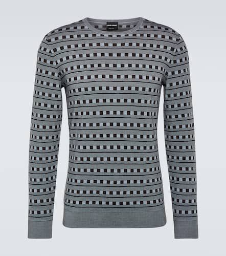 Pull en jacquard de laine mélangée - Giorgio Armani - Modalova