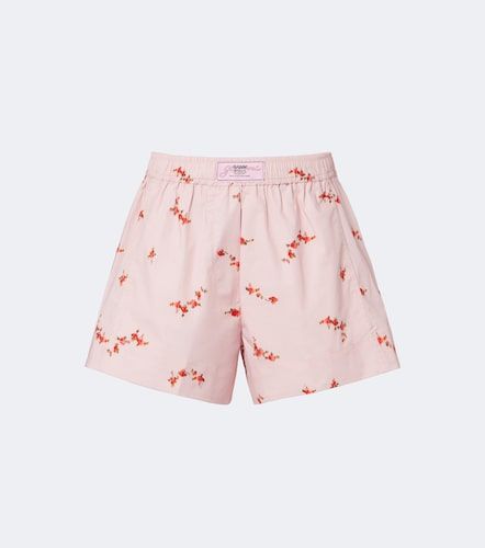 Short en coton mélangé à fleurs - Ganni - Modalova