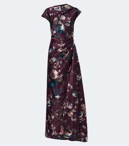 Robe longue en satin à fleurs - Erdem - Modalova