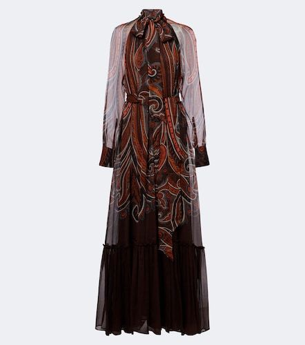 Robe longue en soie à motif cachemire - Etro - Modalova
