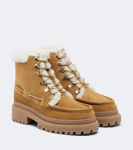 Bottines en daim et shearling - Yves Salomon - Modalova