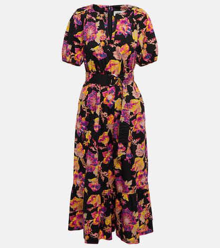 Robe midi Lindy en coton à fleurs - Diane von Furstenberg - Modalova