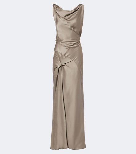 Robe longue asymétrique Posy en satin - Victoria Beckham - Modalova