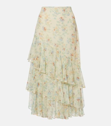 Jupe midi Meadow en soie à fleurs - Ulla Johnson - Modalova