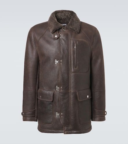 Veste en cuir doublée de shearling - Brunello Cucinelli - Modalova