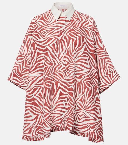 Chemise à imprimé en coton et soie - Brunello Cucinelli - Modalova