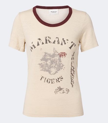 T-shirt Kiliann en lin à imprimé - Marant Etoile - Modalova
