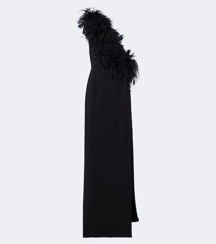 Robe longue asymétrique à plumes - Dolce&Gabbana - Modalova