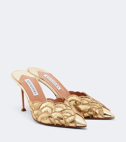 Mules Ce Soir en cuir à ornements - Aquazzura - Modalova