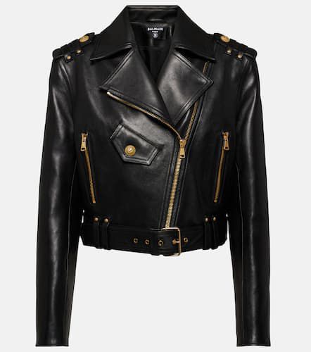 Balmain Veste raccourcie en cuir - Balmain - Modalova