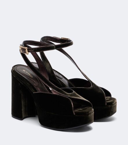 Etro Sandales à plateau en velours - Etro - Modalova