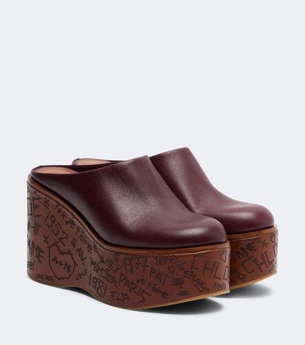 Chloé Mules compensées Maxime en cuir - Chloe - Modalova