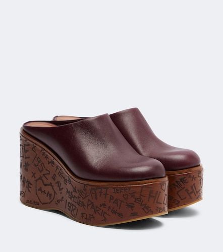 Chloé Mules compensées Maxime en cuir - Chloe - Modalova