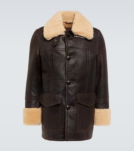 Veste en cuir et shearling - Ami Paris - Modalova