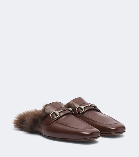 Mules Larindo en cuir et shearling - Gucci - Modalova