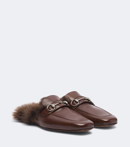 Mules Larindo en cuir et shearling - Gucci - Modalova