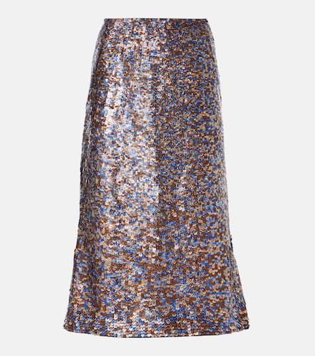 Jupe midi en laine mélangée à sequins - Dries Van Noten - Modalova