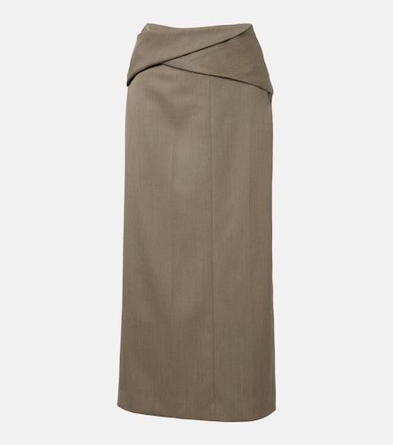 Jupe midi en laine mélangée - Victoria Beckham - Modalova