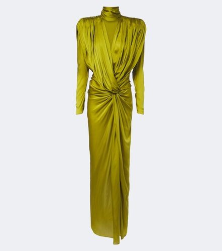 Robe longue en satin de soie - Balmain - Modalova