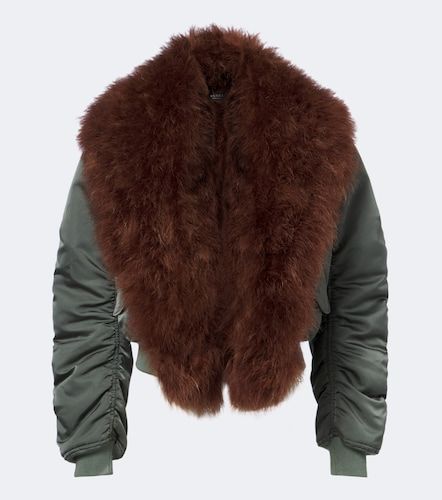 Veste bomber en soie à plumes - Gucci - Modalova
