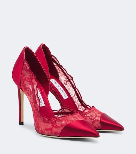 Escarpins Brigitte en satin à dentelle - Jimmy Choo - Modalova