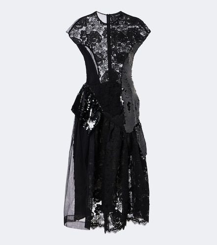 Robe midi à sequins et dentelle - Simone Rocha - Modalova