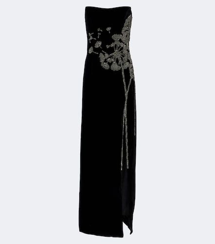 Robe longue bustier en velours - Costarellos - Modalova