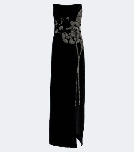 Robe longue bustier en velours - Costarellos - Modalova