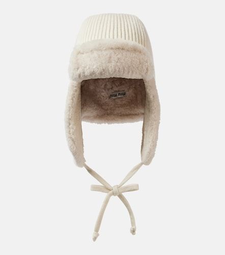 Chapeau en laine, cachemire et shearling - Miu Miu - Modalova