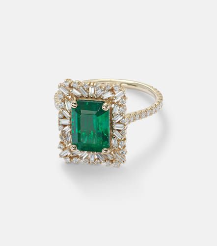 Bague en or 18 ct, émeraude et diamants - Suzanne Kalan - Modalova