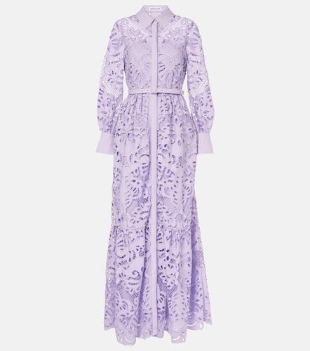 Robe longue en dentelle de coton - Self-Portrait - Modalova