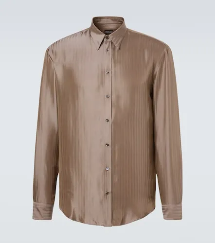 Chemise en viscose et soie mélangées - Giorgio Armani - Modalova