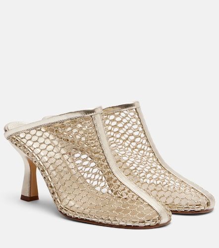 Mules Giulia en résille et cuir - Souliers Martinez - Modalova