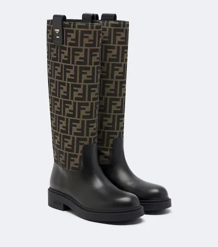 Bottes Filo en toile et cuir - Fendi - Modalova