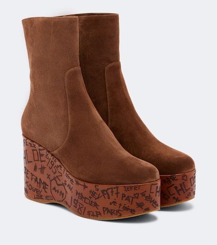 Chloé Bottes compensées Maxime en daim - Chloe - Modalova