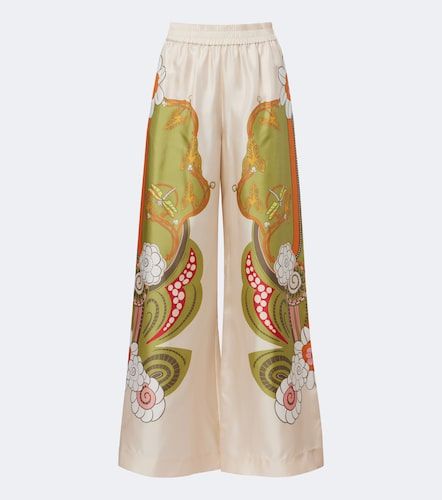 Pantalon palazzo en soie à fleurs - La DoubleJ - Modalova