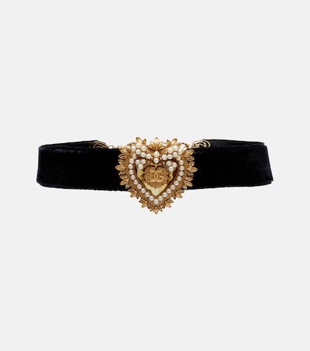 Choker Devotion en velours à ornements - Dolce&Gabbana - Modalova