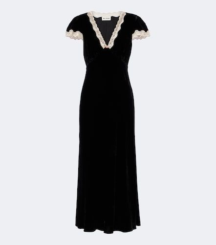 Robe midi Clarice en velours à dentelle - Rixo - Modalova