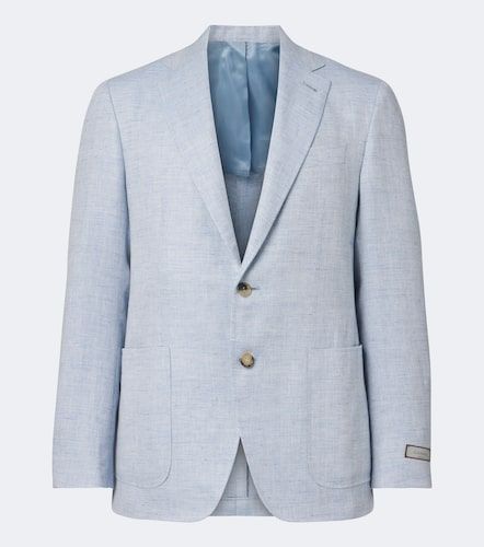 Blazer en lin et laine à chevrons - Canali - Modalova