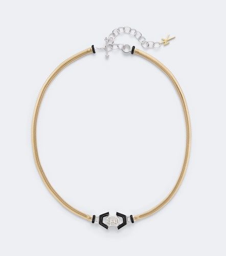 Collier Feelings en or 18 ct, émail et diamants - Nikos Koulis - Modalova