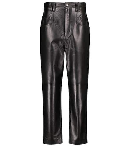 Pantalon slim Dipadelac à taille haute en cuir - Isabel Marant - Modalova