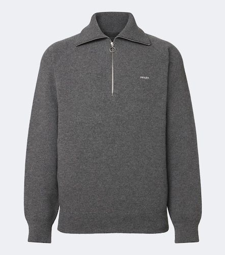 Pull à col zippé en laine et cachemire - Prada - Modalova