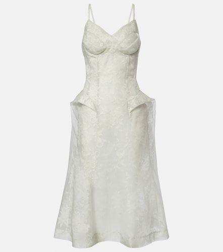 Robe midi en dentelle de soie - McQueen - Modalova